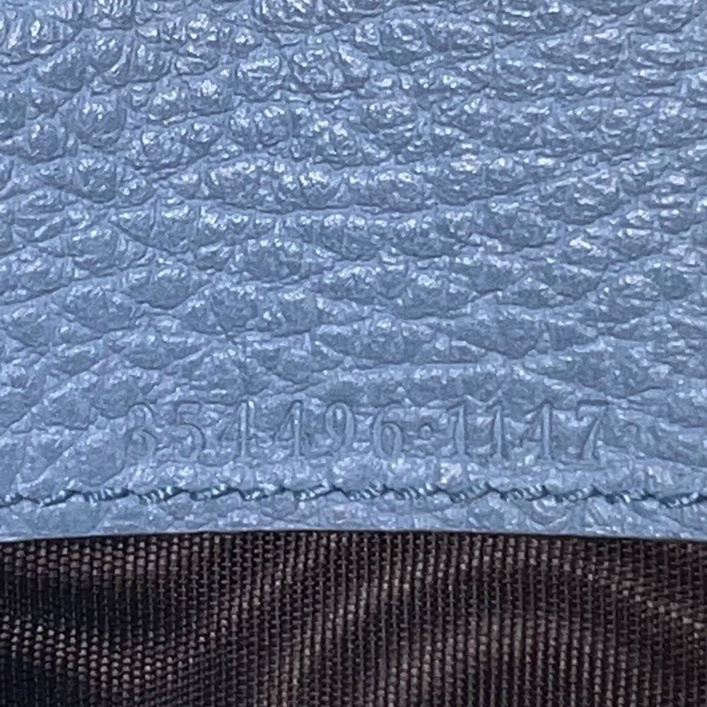 Gucci Pebbled Calfskin Swing Continental Wallet Light Beige Baby Blue Interior - Picture 8 of 16
